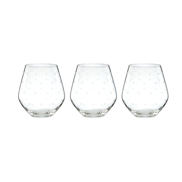 kate spade new york Larabee Dot Stemless Red Wine Glass, Set of 3 - Picture 2 of 4